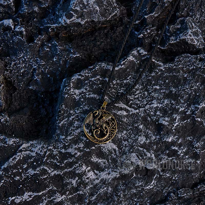 Gothic Celtic Flying Dragon Necklace