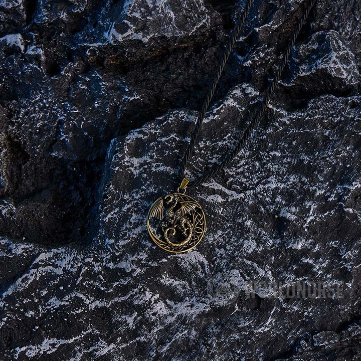 Gothic Celtic Flying Dragon Necklace