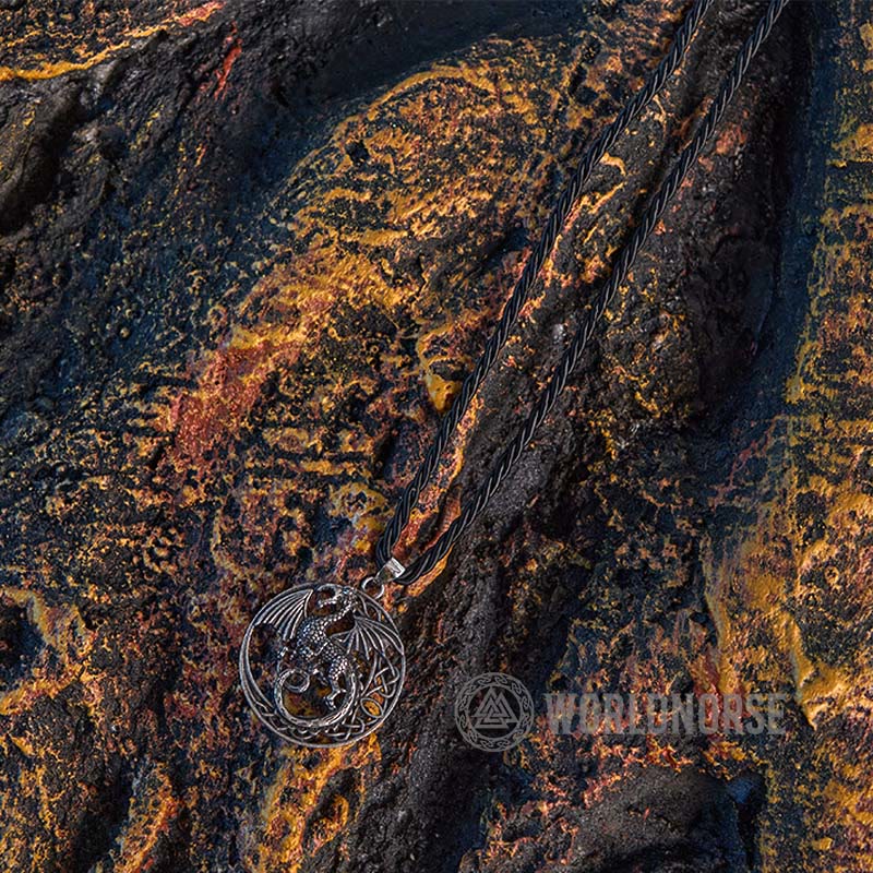 Gothic Celtic Flying Dragon Necklace