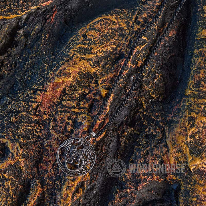 Gothic Celtic Flying Dragon Necklace