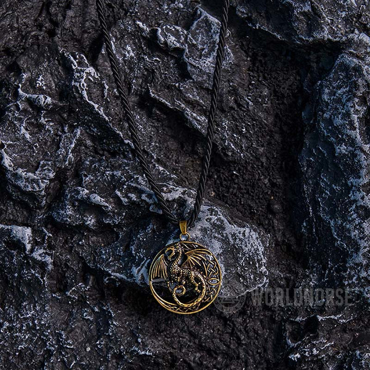 Gothic Celtic Flying Dragon Necklace