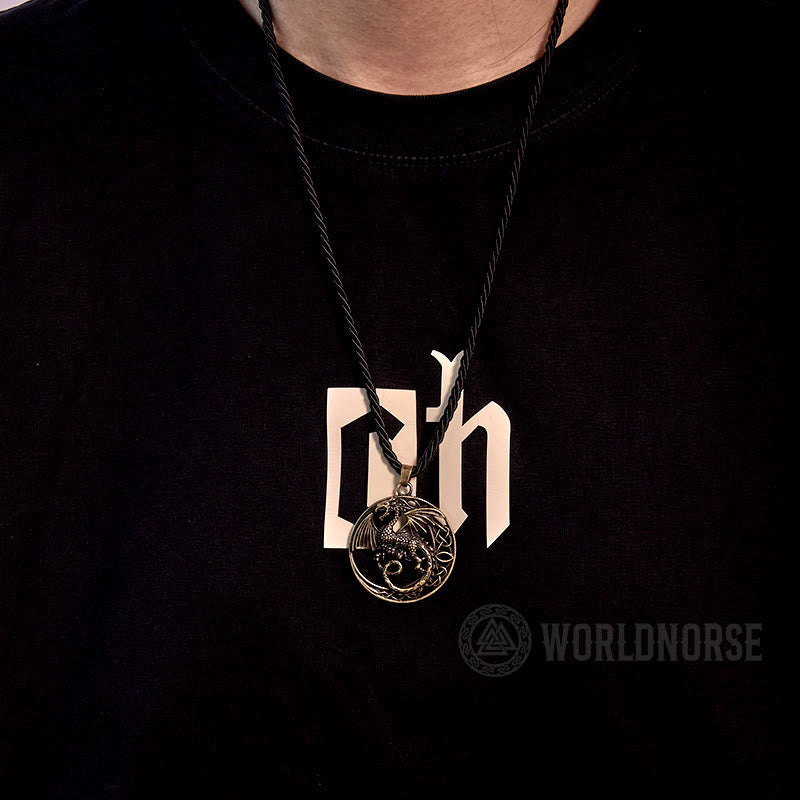 Gothic Celtic Flying Dragon Necklace