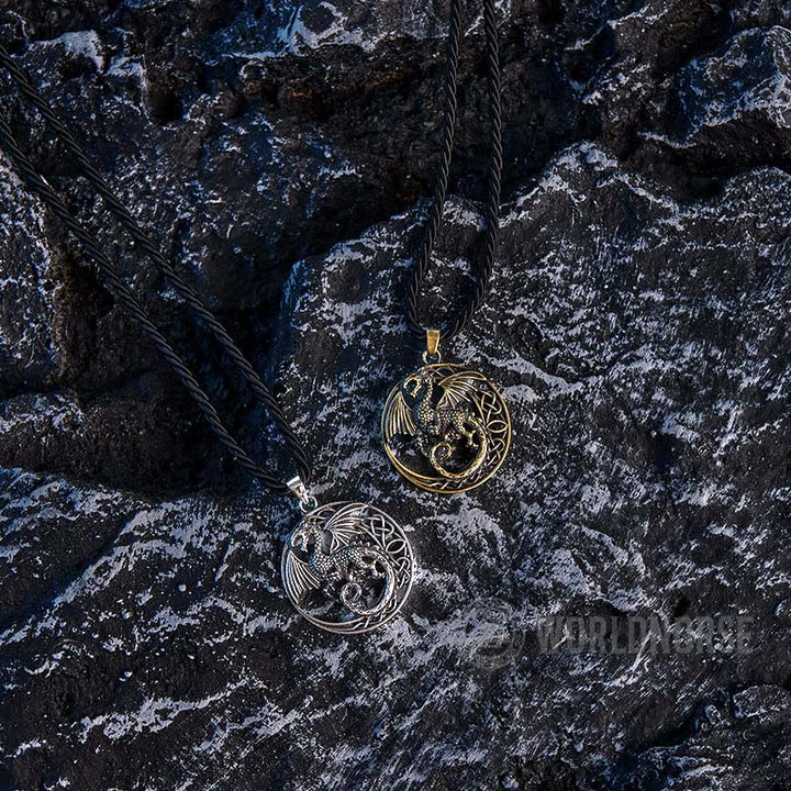 Gothic Celtic Flying Dragon Necklace