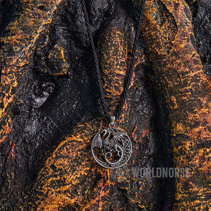 Gothic Celtic Flying Dragon Necklace