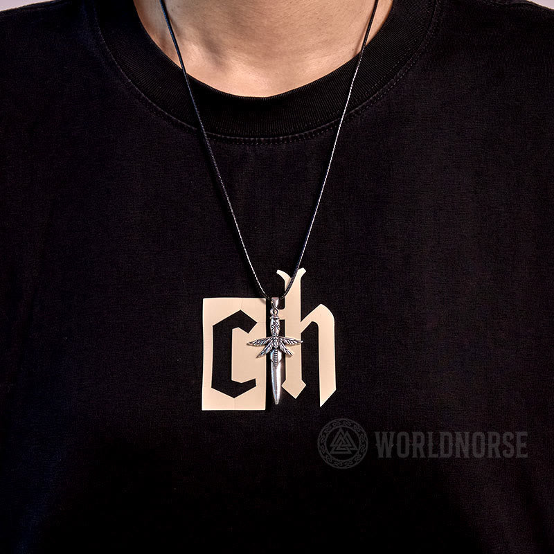 Skull Dragonfly Dagger Necklace