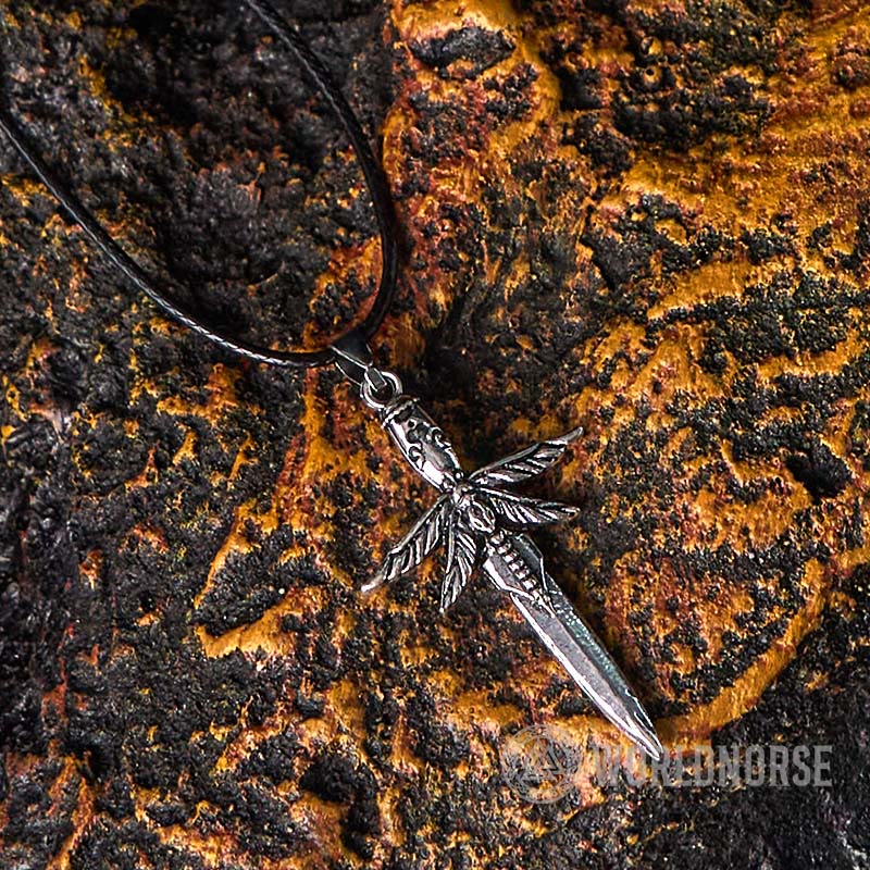 Skull Dragonfly Dagger Necklace