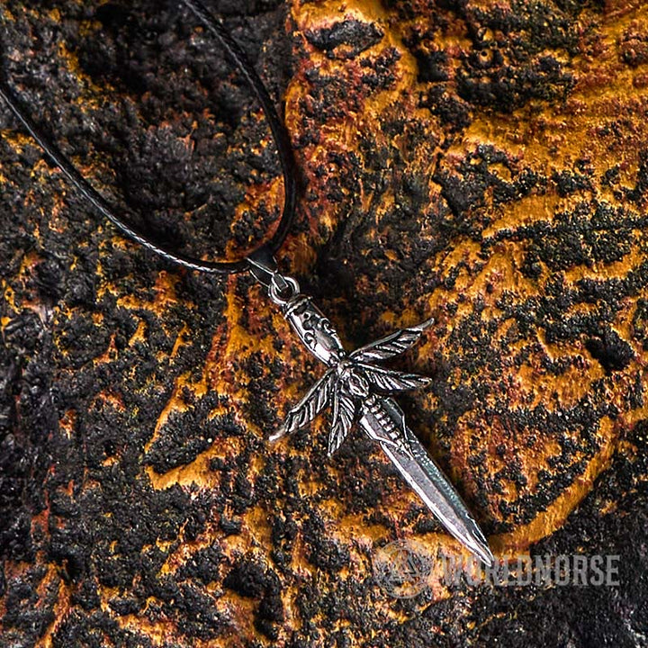 Skull Dragonfly Dagger Necklace