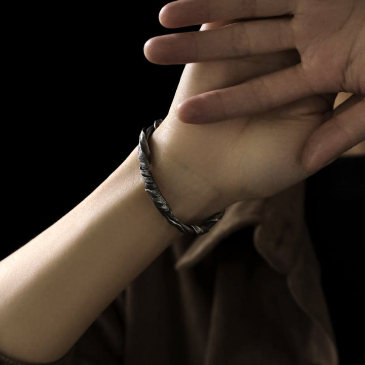 Vintage Feather Open Bracelet