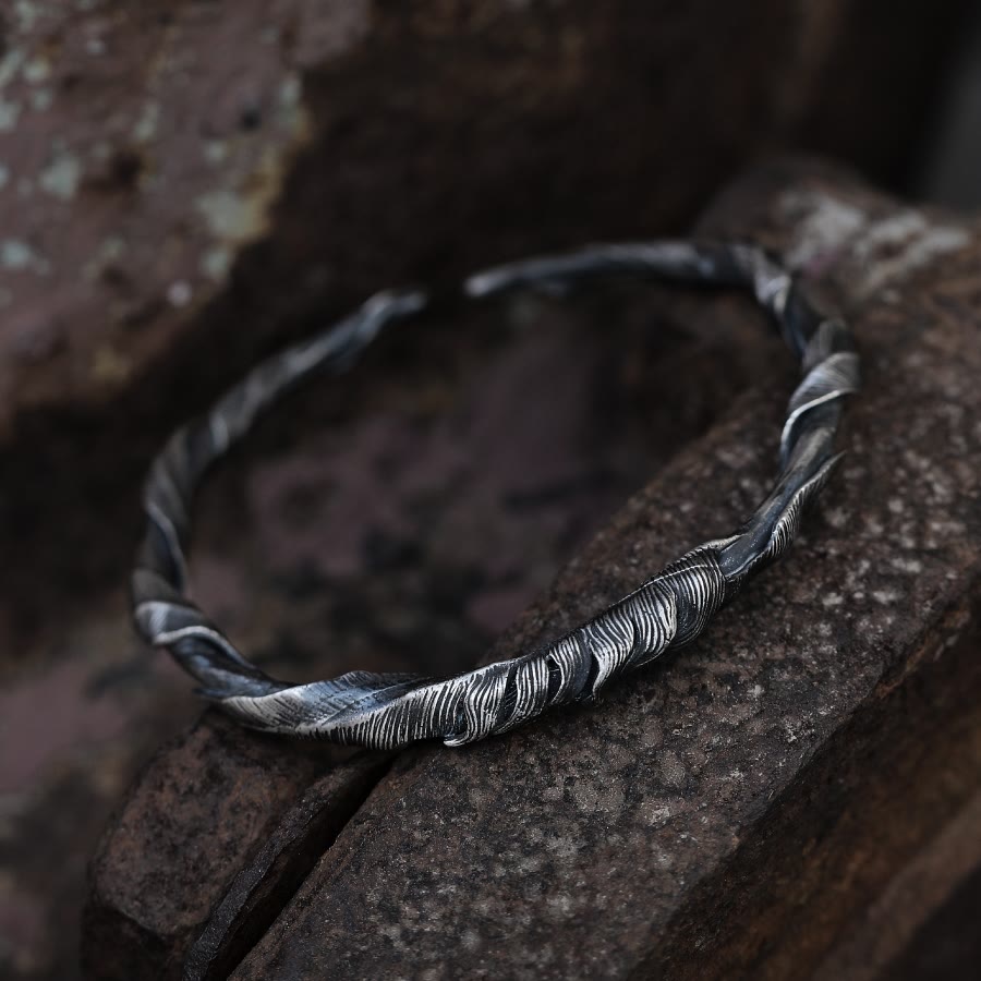 Vintage Feather Open Bracelet