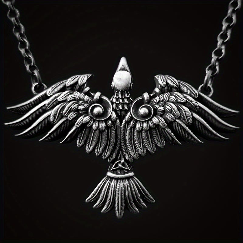 Viking Celtic Raven Bird Necklace