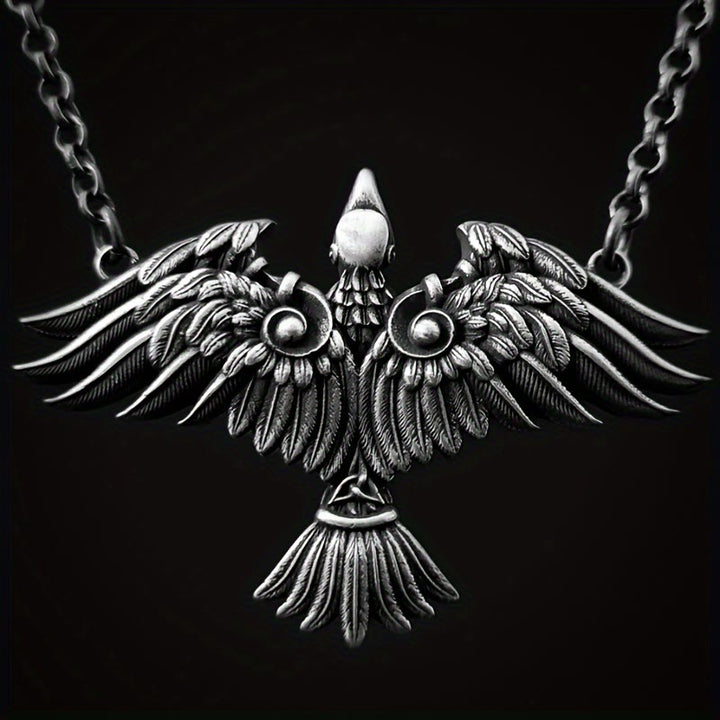 Viking Celtic Raven Bird Necklace