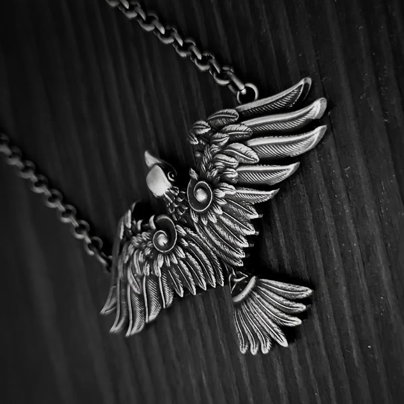 Viking Celtic Raven Bird Necklace