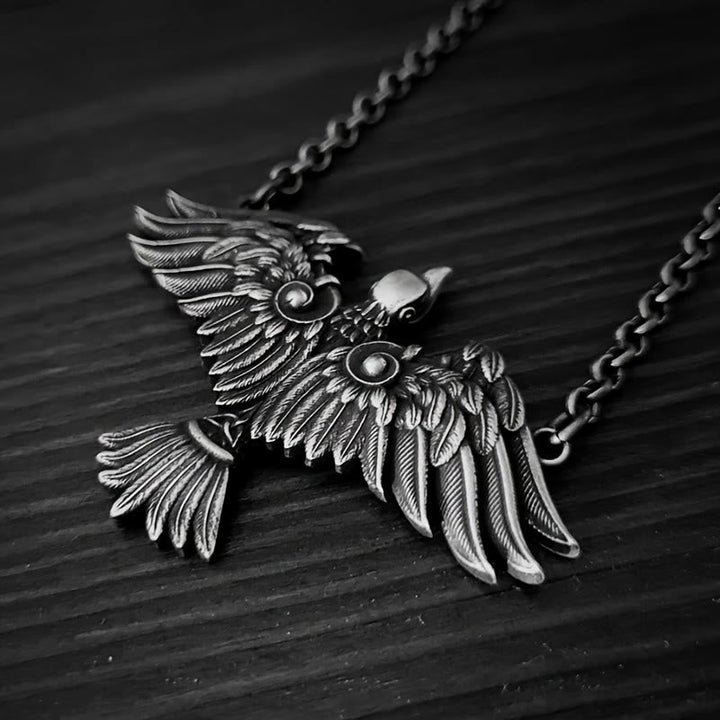 Viking Celtic Raven Bird Necklace