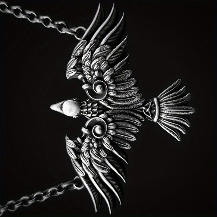 Viking Celtic Raven Bird Necklace