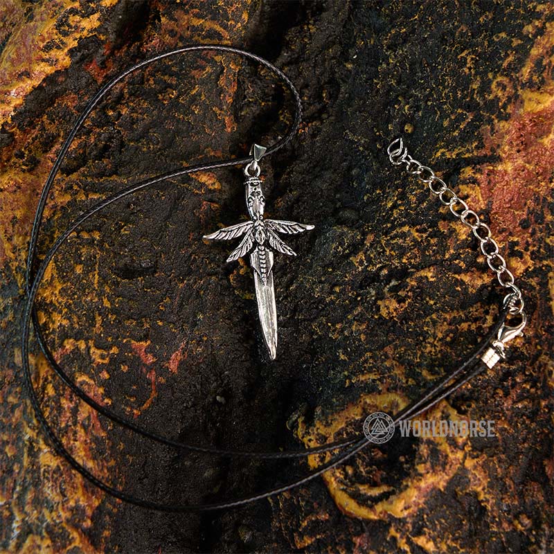 Skull Dragonfly Dagger Necklace