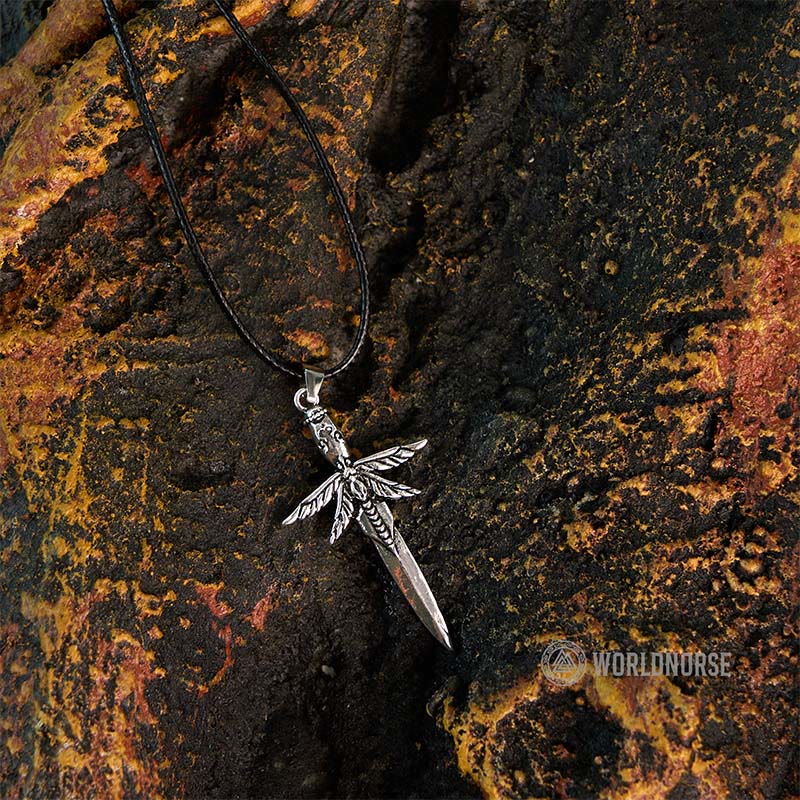 Skull Dragonfly Dagger Necklace