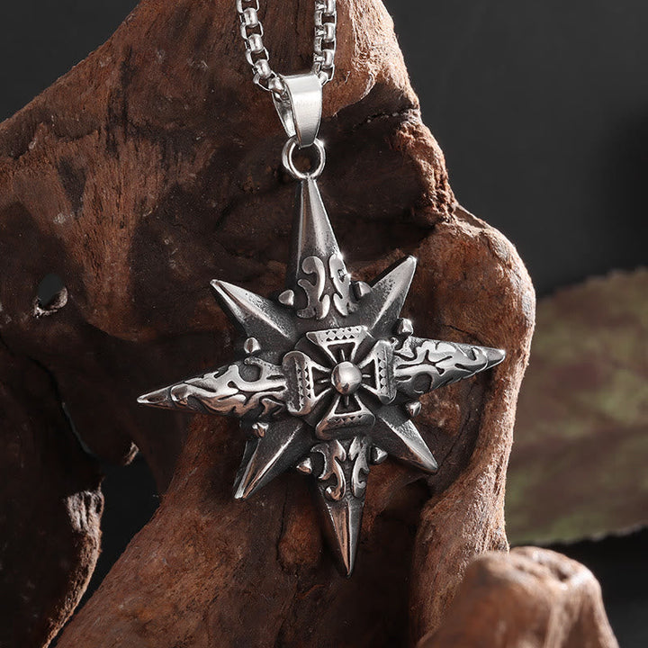 Star Compass Cross Necklace