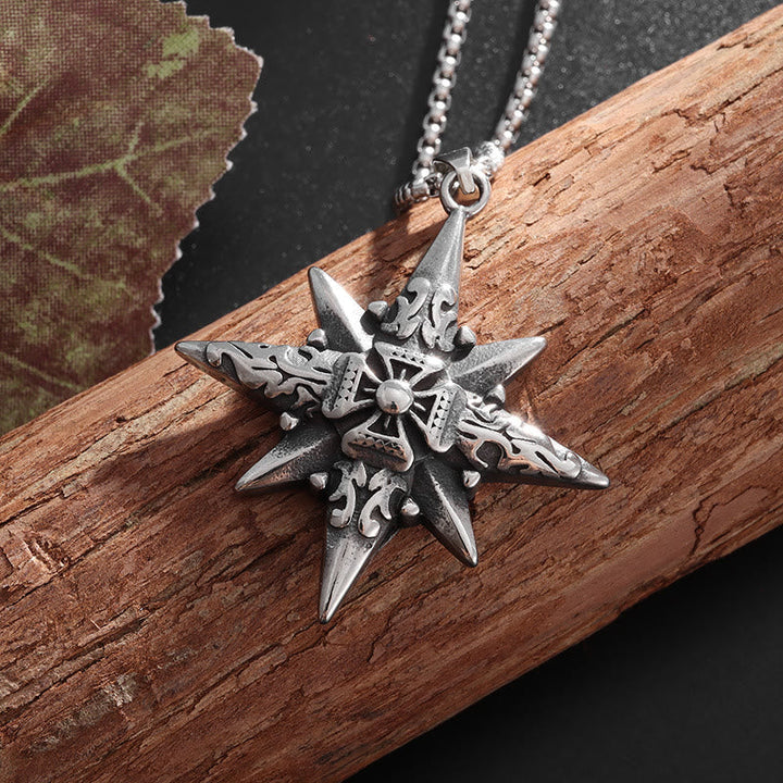 Star Compass Cross Necklace