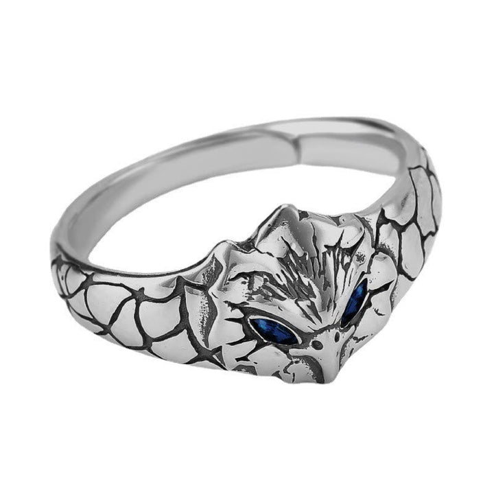 Retro Blue Eye Owl Adjustable Ring