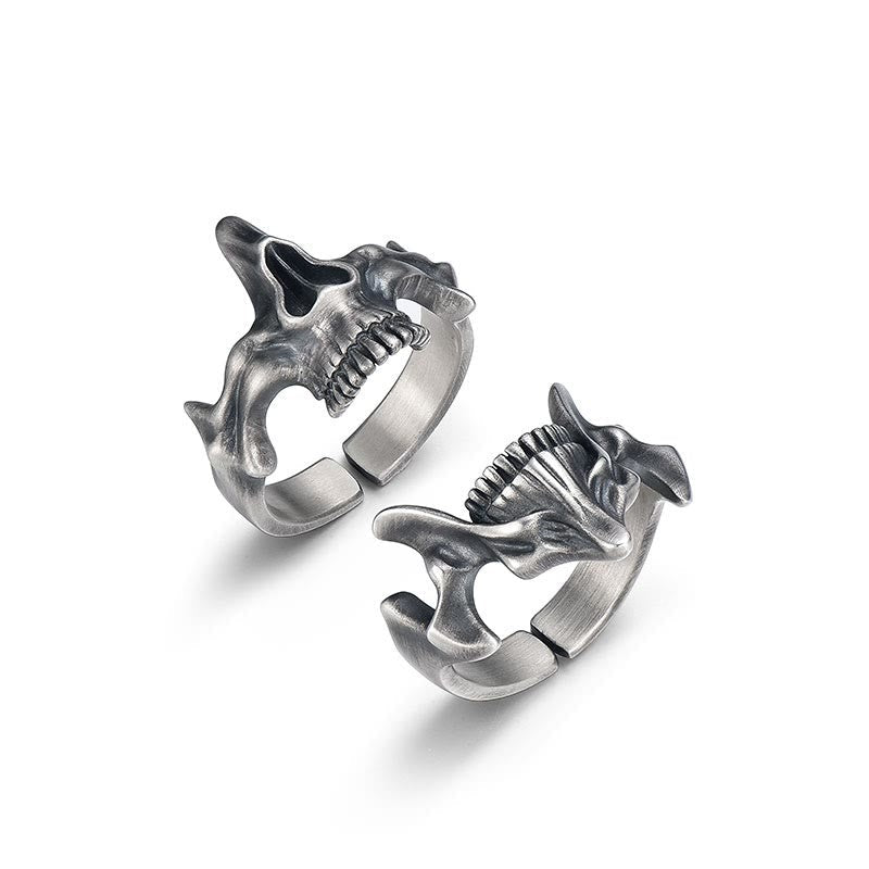 2 Pcs Skull Mask Design Ring Set