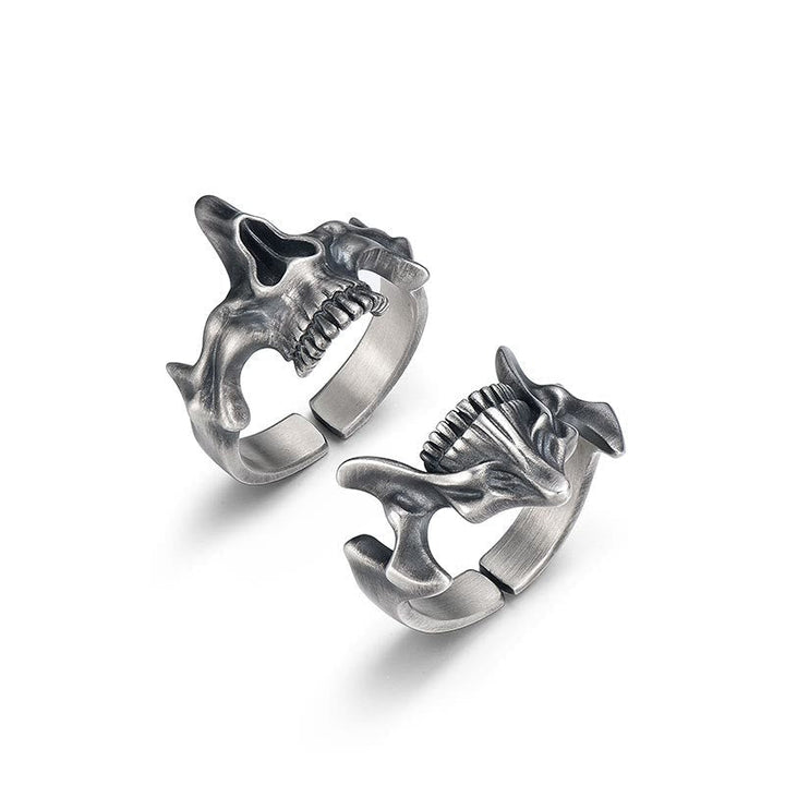 2 Pcs Skull Mask Design Ring Set