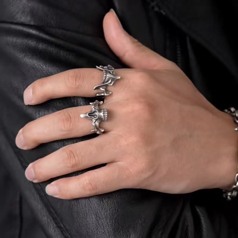 2 Pcs Skull Mask Design Ring Set