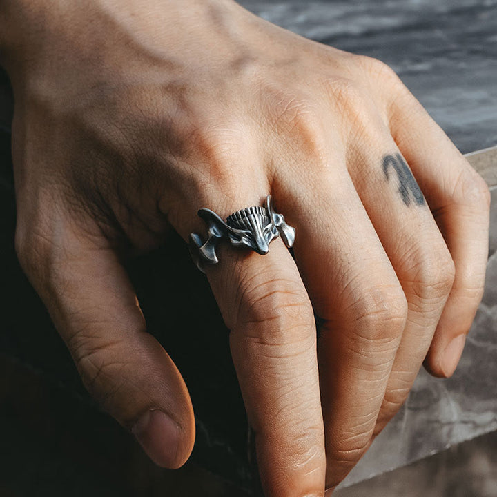 2 Pcs Skull Mask Design Ring Set