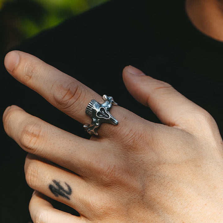 2 Pcs Skull Mask Design Ring Set
