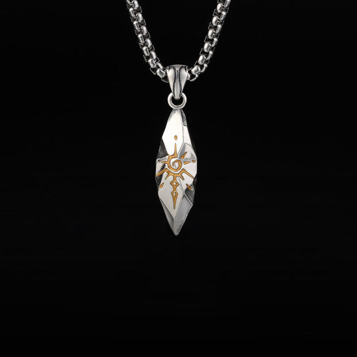 Wish Emblem Hammered Necklace