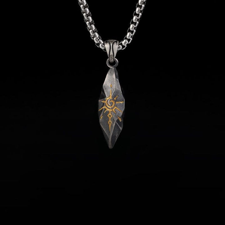 Wish Emblem Hammered Necklace