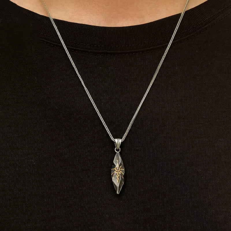 Wish Emblem Hammered Necklace