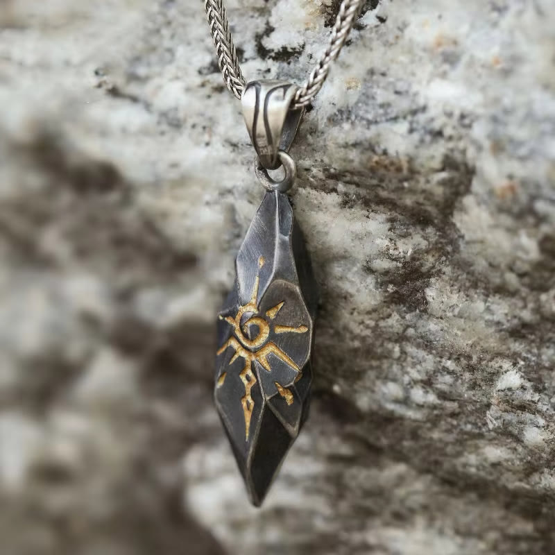 Wish Emblem Hammered Necklace