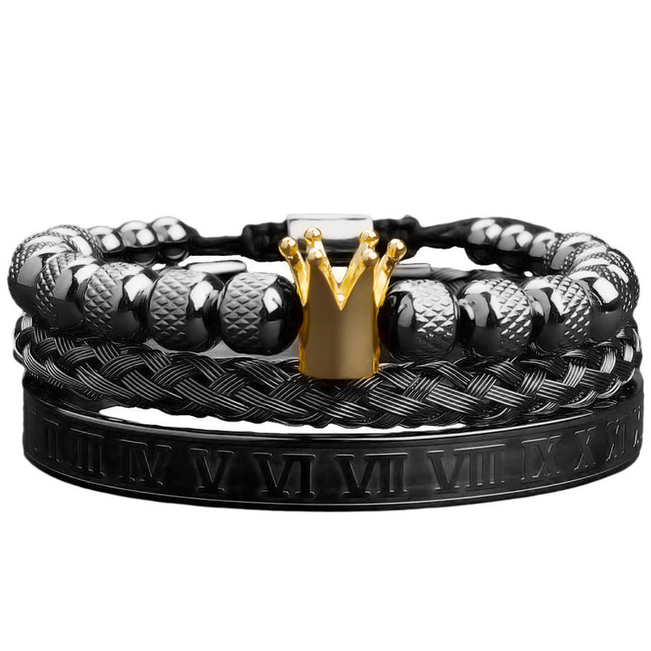 Royal Crown Roman Numeral Bracelet