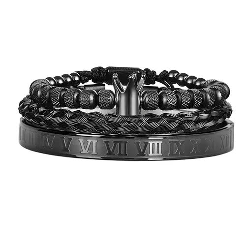 Royal Crown Roman Numeral Bracelet