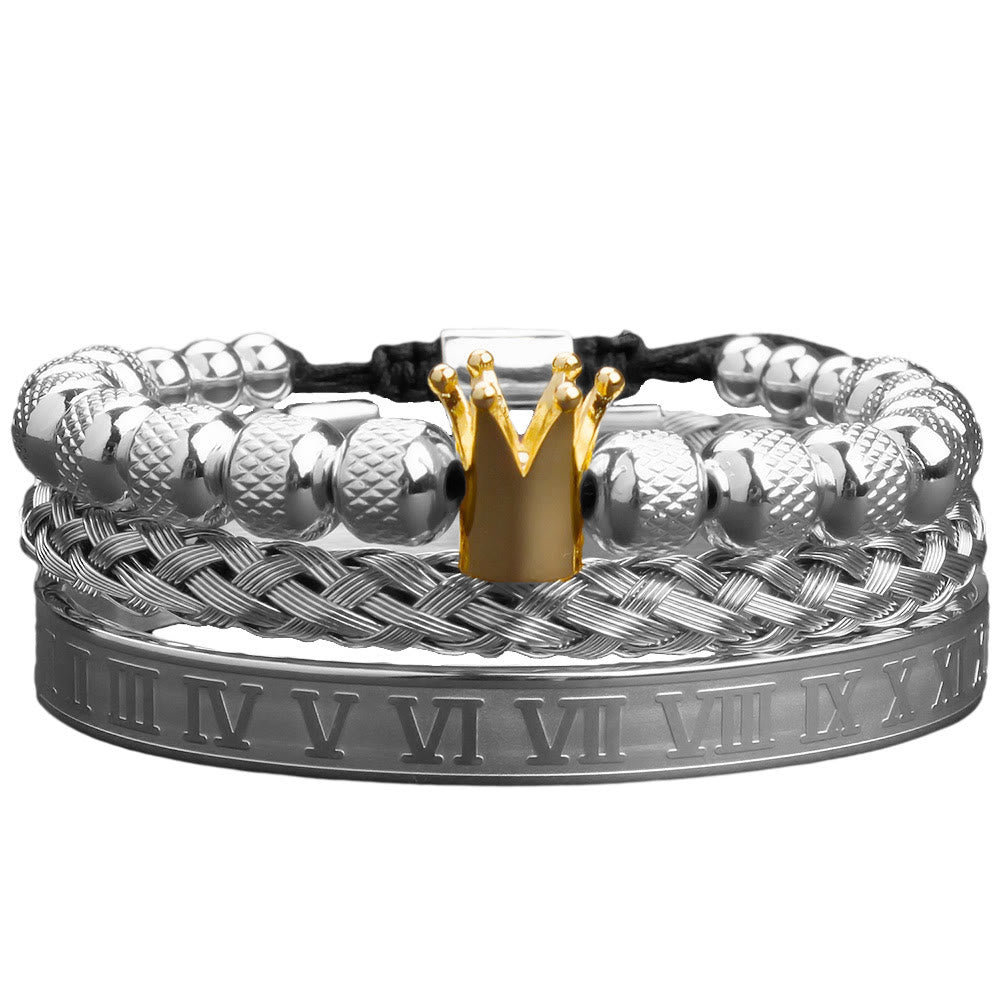 Royal Crown Roman Numeral Bracelet