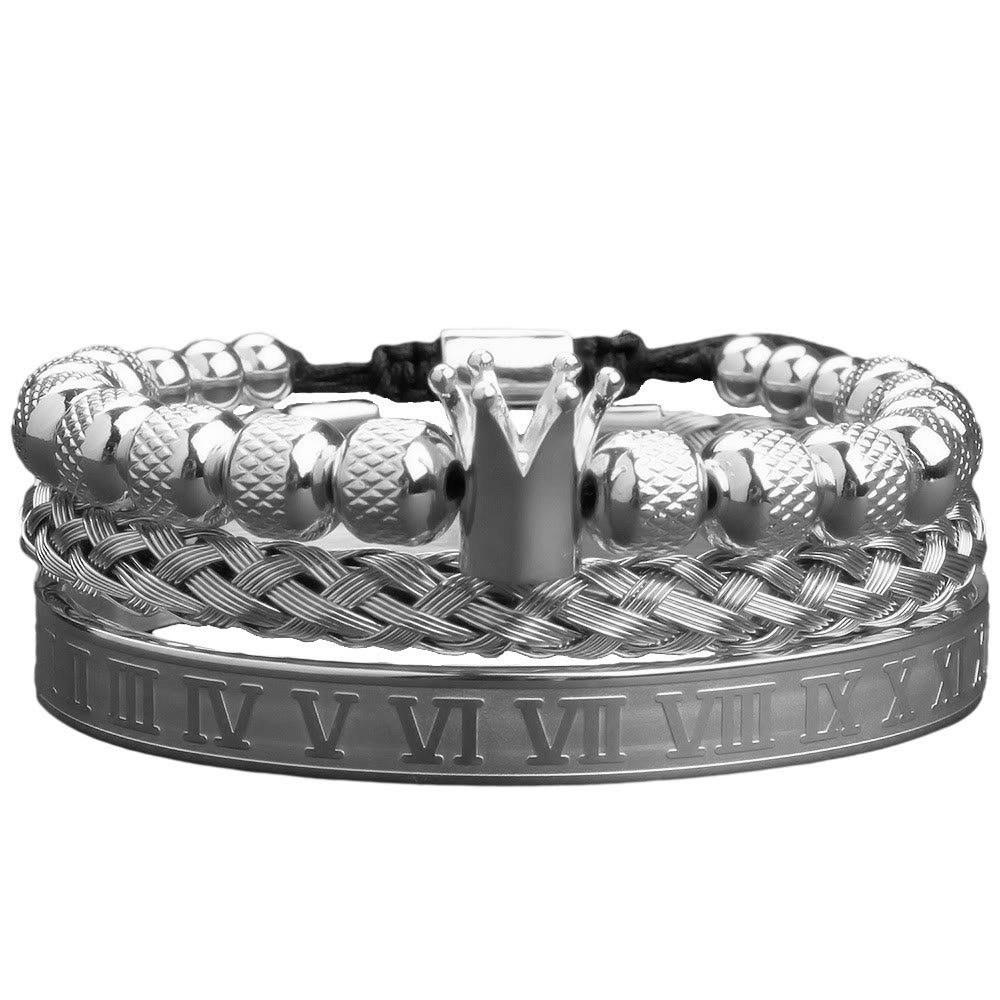 Royal Crown Roman Numeral Bracelet