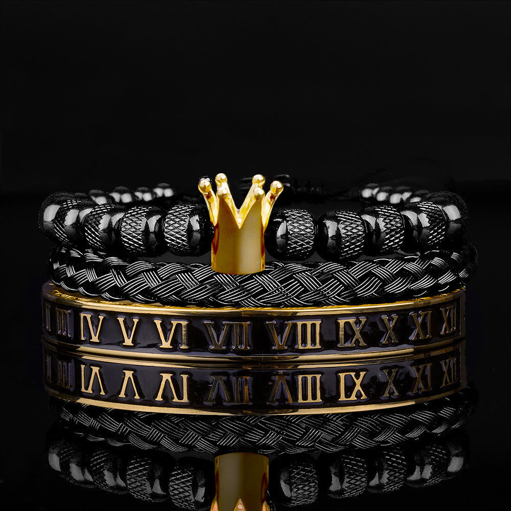 Royal Crown Roman Numeral Bracelet