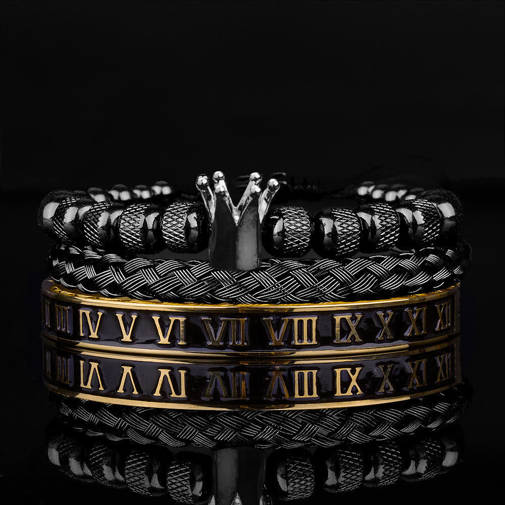 Royal Crown Roman Numeral Bracelet