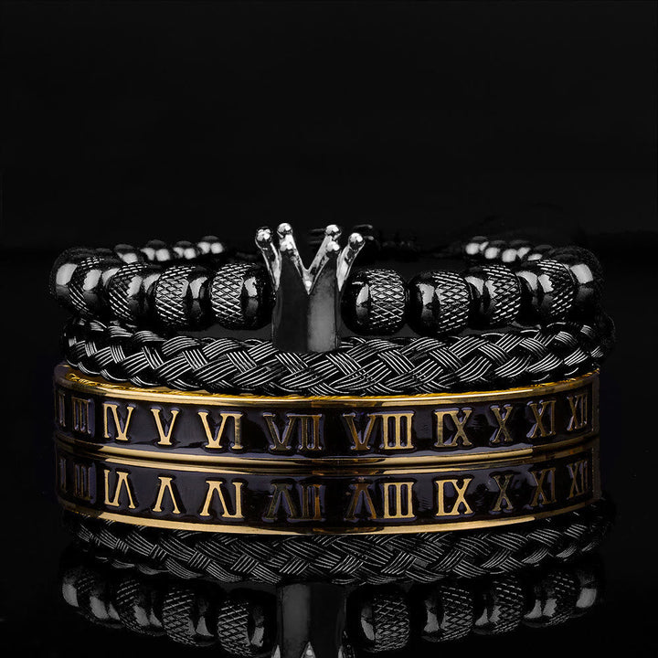 Royal Crown Roman Numeral Bracelet
