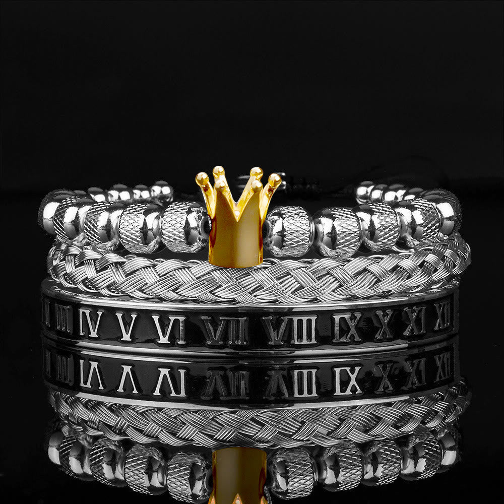 Royal Crown Roman Numeral Bracelet