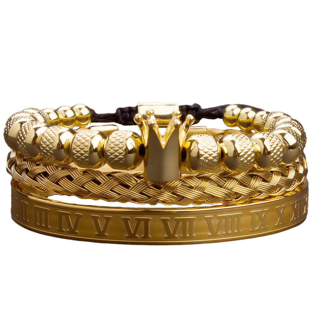 Royal Crown Roman Numeral Bracelet