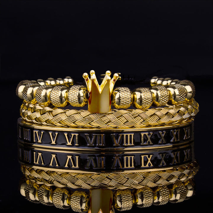 Royal Crown Roman Numeral Bracelet