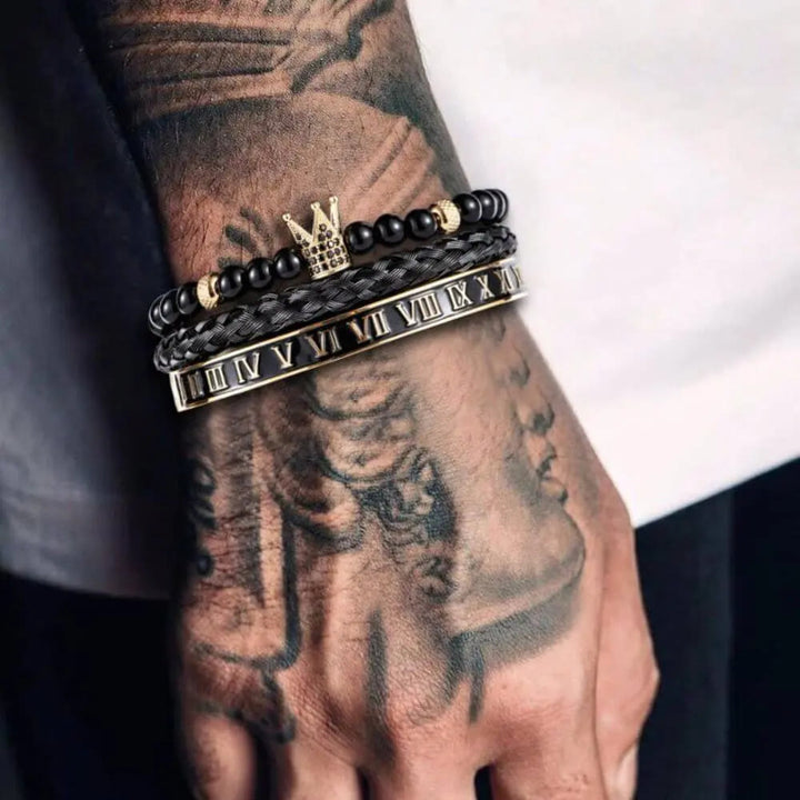 Royal Crown Roman Numeral Bracelet