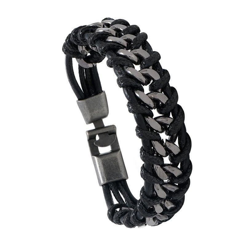 Leather Chain Woven Bracelet