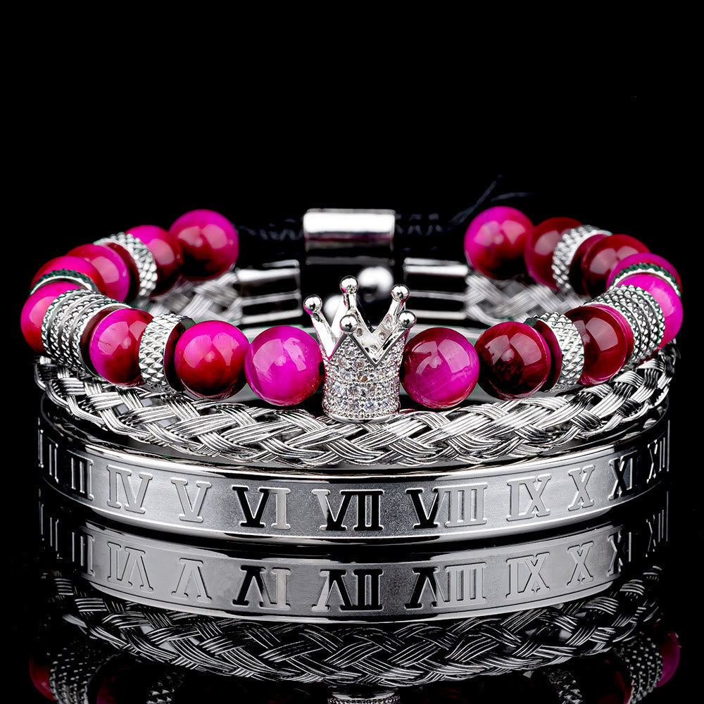 Royal Crown Stones Bracelet Set