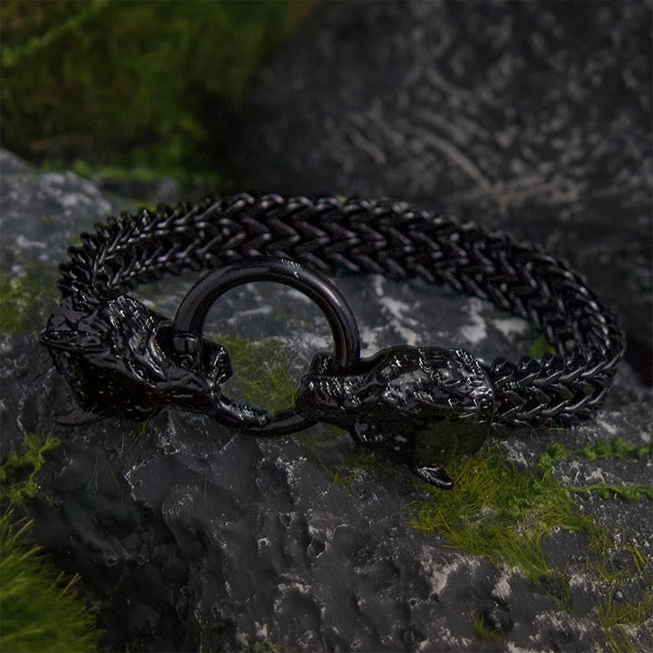 Fenrir's Bite - Stainless Steel Wolf Head Chain Pendant