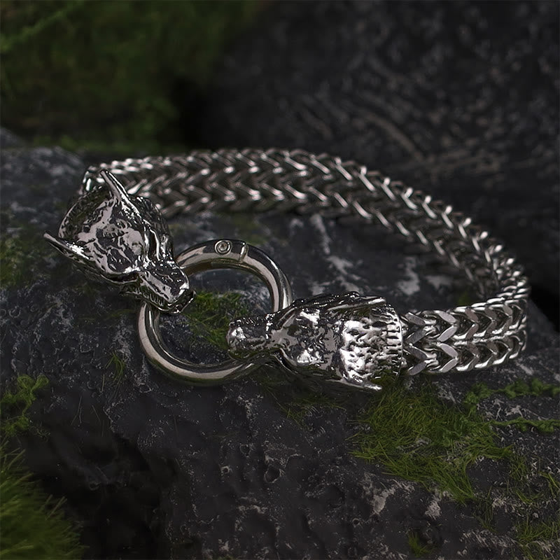 Fenrir's Bite - Stainless Steel Wolf Head Chain Pendant