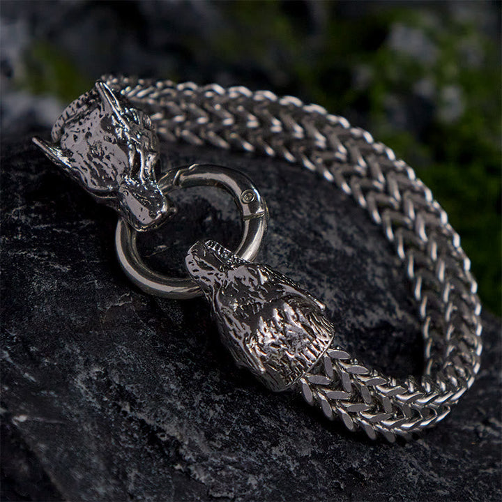 Fenrir's Bite - Stainless Steel Wolf Head Chain Pendant