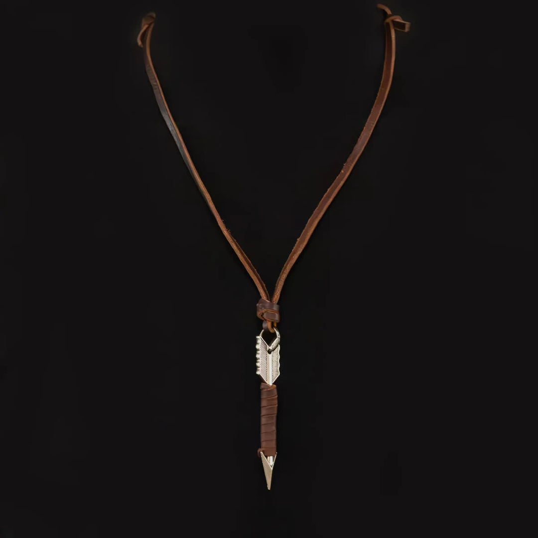 Vintage Arrow Finn Leather Necklace