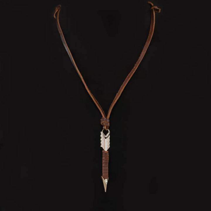 Vintage Arrow Finn Leather Necklace